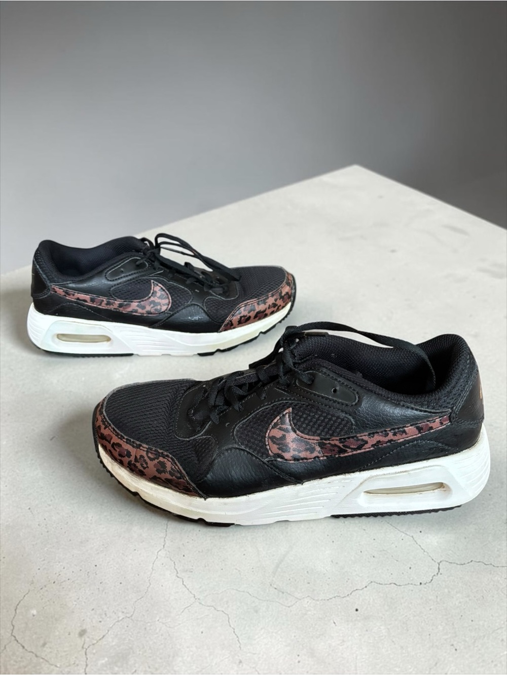 Nike Air Max SC Leopard Animal Print Black White Brown Low Top Womens 7.5